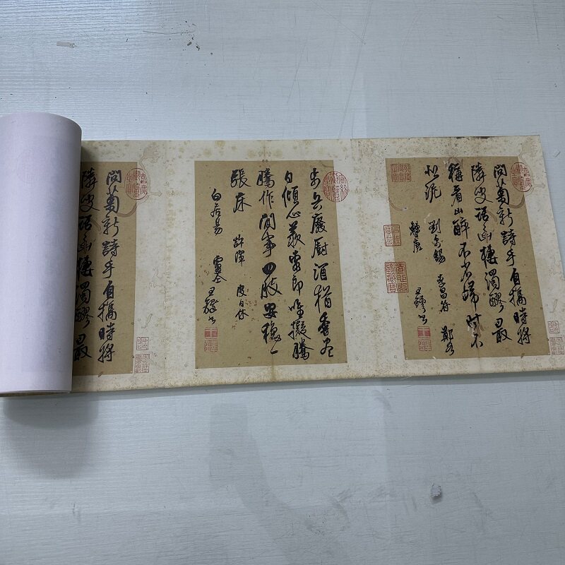 王铎书法尺牍选集复古书法字画草书真迹高清微喷仿古装裱手卷装饰