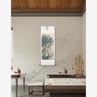 夏荆山竹林七贤图轴国画中式竖版挂画装饰画高清微喷复制临摹范本