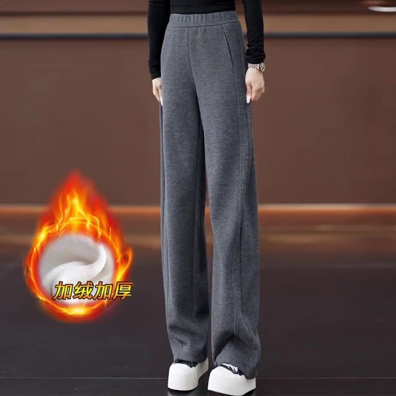加厚羊毛阔腿裤女秋冬2025新款高腰宽松直筒香蕉裤毛呢弯刀裤,女装/女士精品,休闲裤,淘宝优惠券,粉丝福利购,淘宝优惠卷