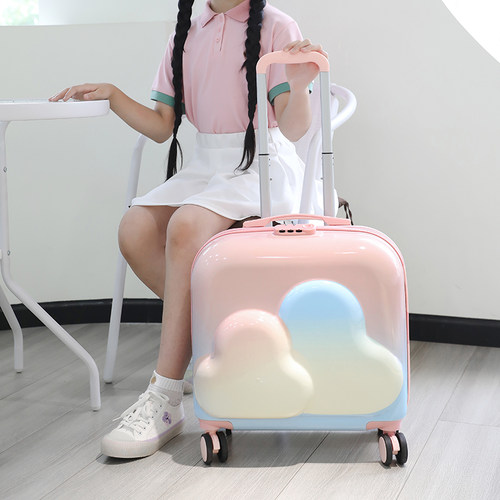 儿童拉杆箱糖果色20寸加厚18寸密码小行李箱万向静音轮登机箱可坐