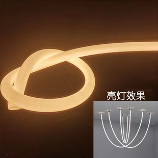 led圆形硅胶灯带360度通体发光柔性可弯曲户外防水线性灯线条灯