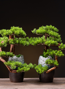 仿真假山绿植盆景家居桌面摆件