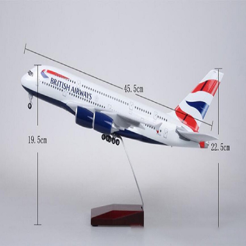 仿真A380飞机模型英国航空静态45cm摆件法航纪念礼品收藏合金