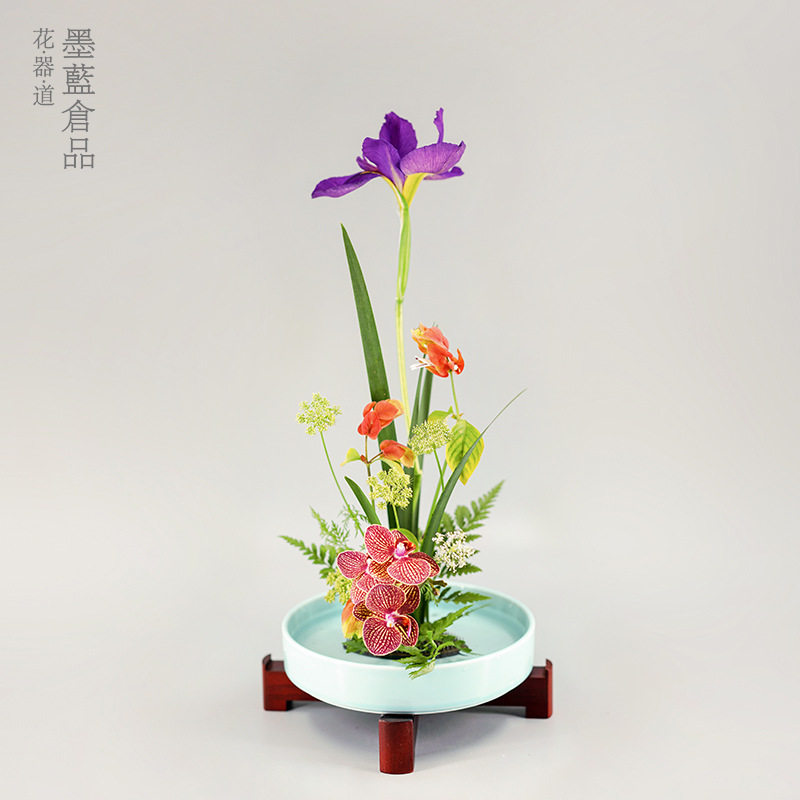 陶瓷花盘剑山插器小原流