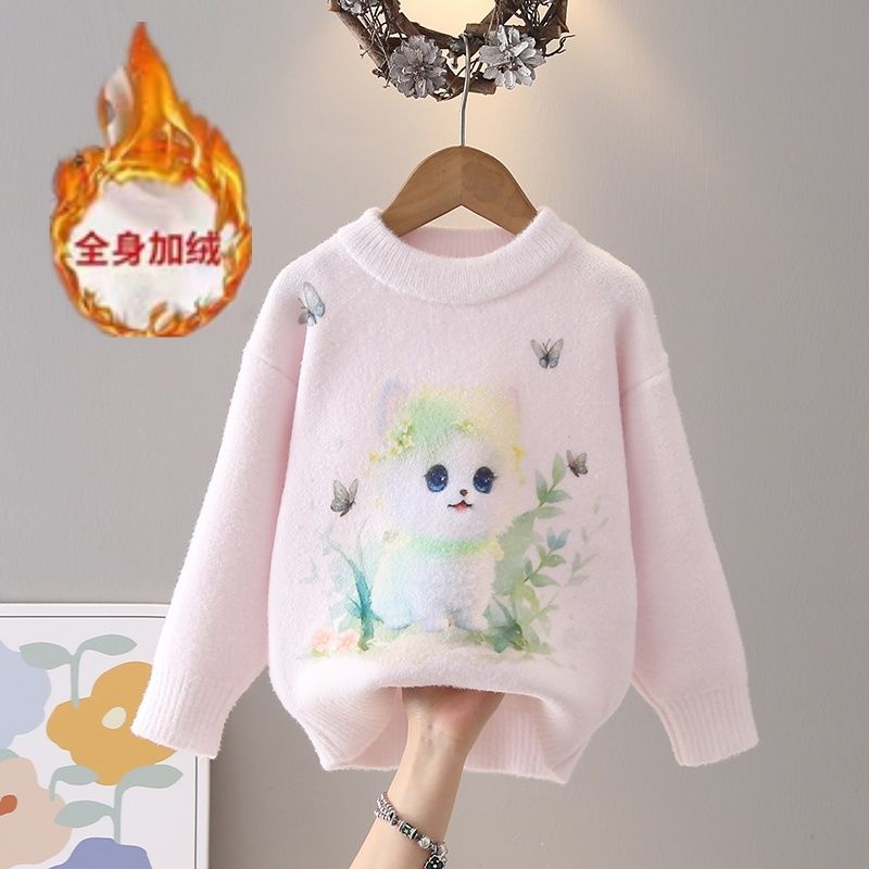 女童毛衣秋款2025新款卡通秋毛衣/针织衫