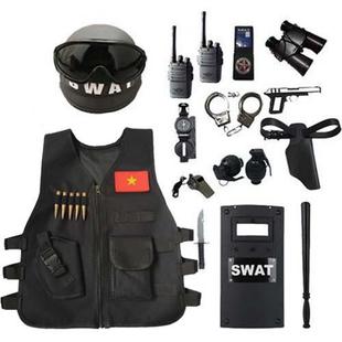 儿童玩具枪战装备特种兵小警察套装特警男孩子冲锋枪吃鸡全套仿真