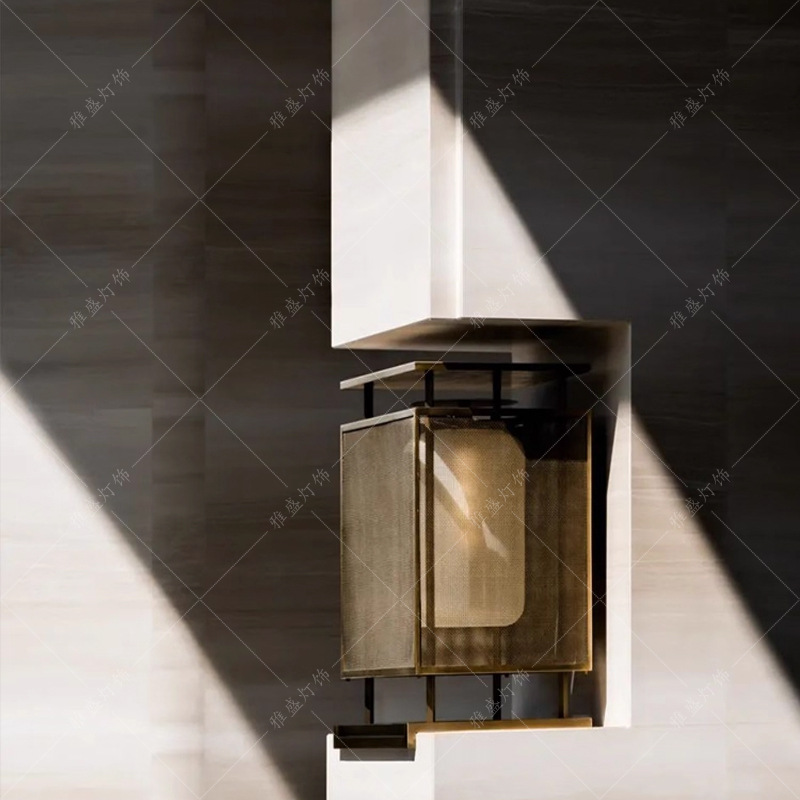 新中式酒店别墅软装墙灯嵌入式转角灯定制走廊过道会所工程灯壁灯