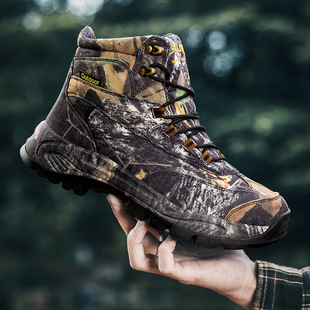 户外登山鞋涉水防滑徒步迷彩作训靴战靴机车高帮工装男鞋靴子
