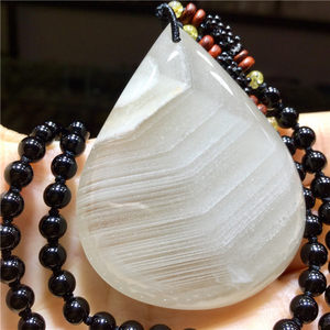 天然白水晶吊坠 水滴形白晶挂坠 胸坠