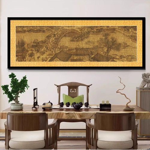 98x34画框挂墙千里江山图拼图框