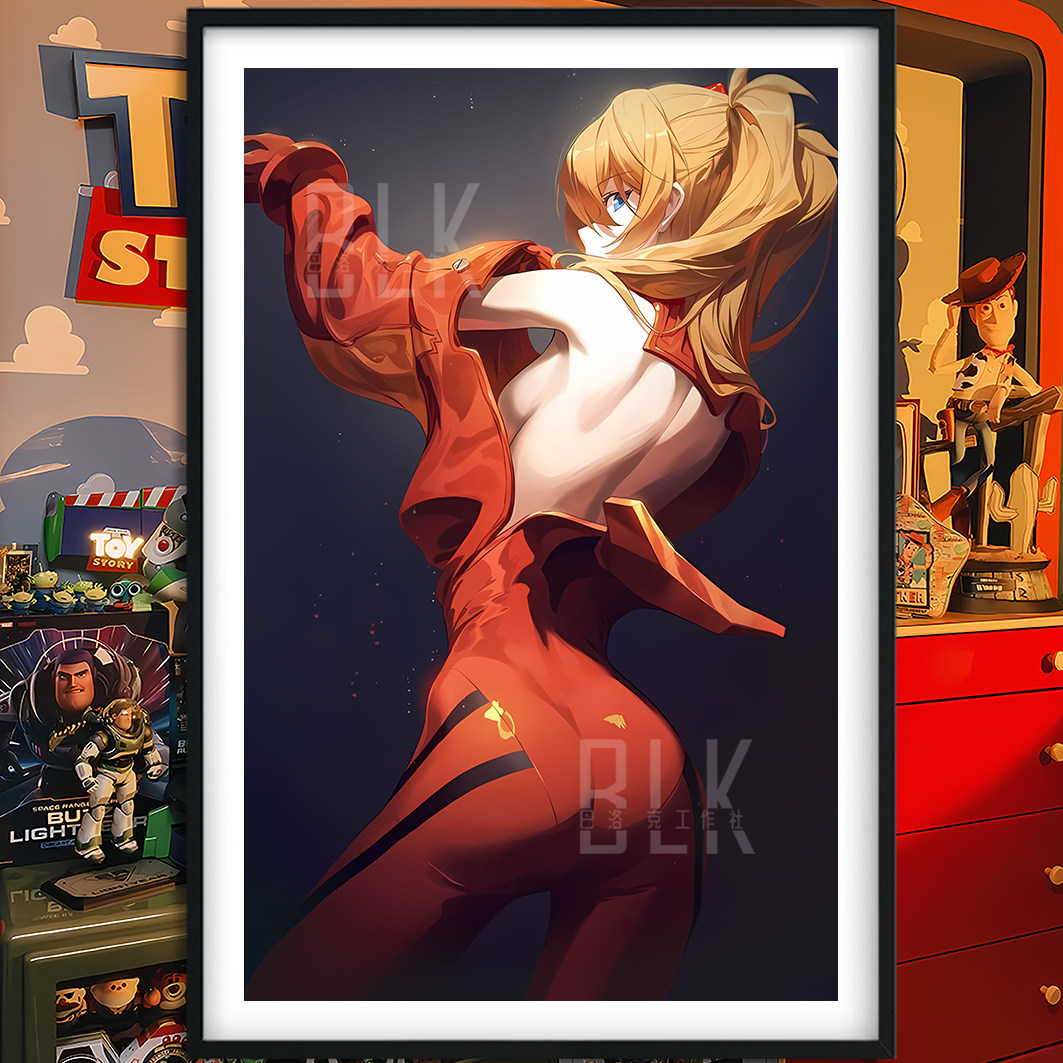 巴洛克《明日香背影》Asuka新世纪福音战士初号机 装饰画冰箱贴