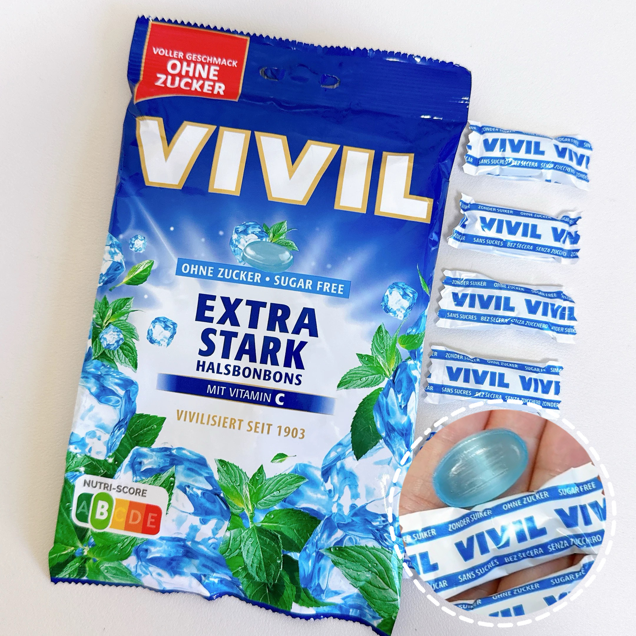 德国vivil无糖薄荷糖强劲10级劲爽清凉开车提神犯困降温清新口气