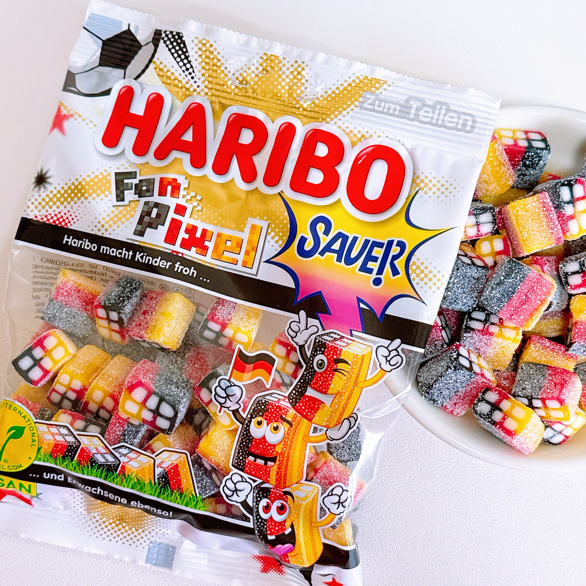 世界杯限定！德国HARIBO哈瑞宝像素积木酸砂软糖果汁糖酸糖金熊糖