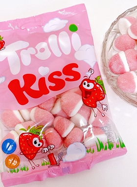 现货Trolli接吻kiss口力草莓软糖Jennie酸爽草莓条天线糖韩剧同款