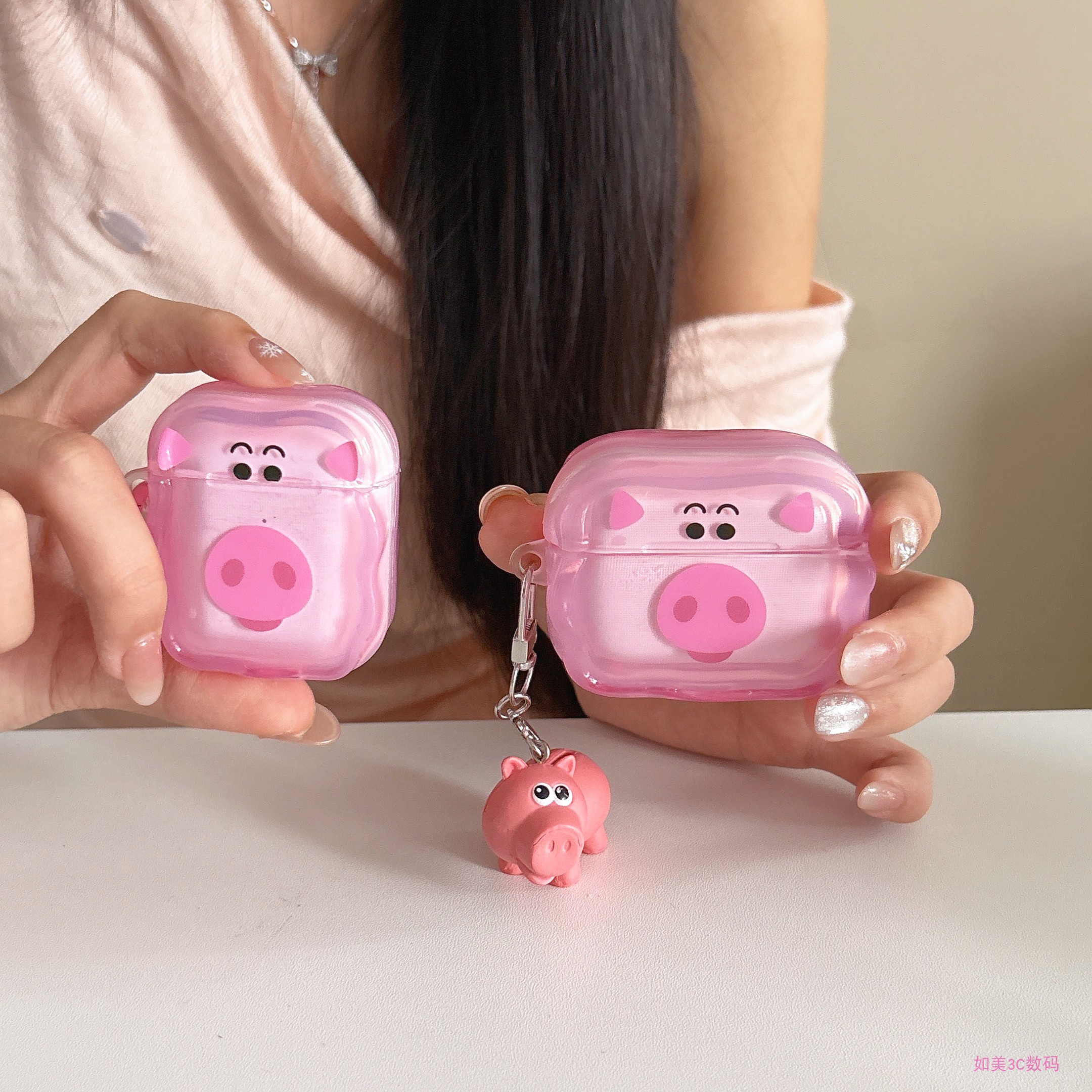玩具总动员粉猪适用airpods4保护壳airpods pro3保护套新款苹果耳机保护壳pro2代耳机套女款二三代耳机壳卡通