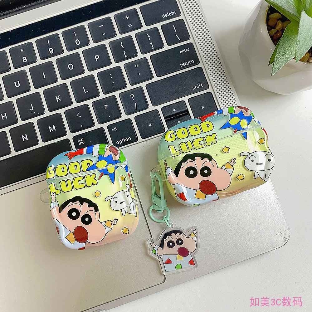 卡通可爱蜡笔小新小白耳机套
