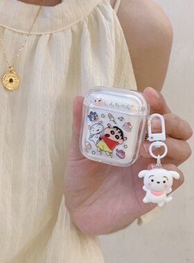 可爱卡通蜡笔小新小白适用airpods3耳机保护套Airpods Pro2/3代苹果无线蓝牙硅胶软壳pods3耳机壳airpods4