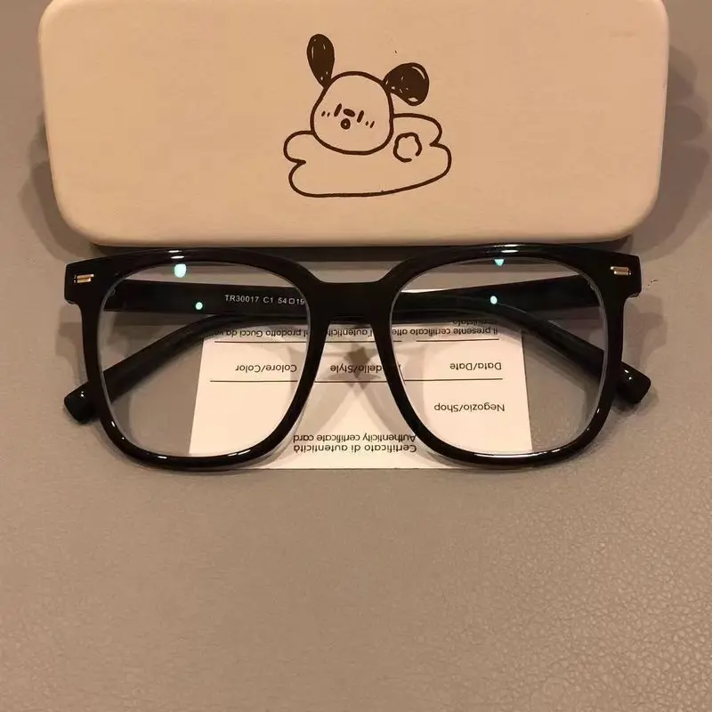 断货高冷黑！亮女温柔小众复古方框可配度数素颜平光近视眼镜镜框