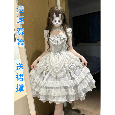 童话甜妹少女降临doll感华丽蕾丝飞行蛋糕裙日记lolita裙洛丽塔