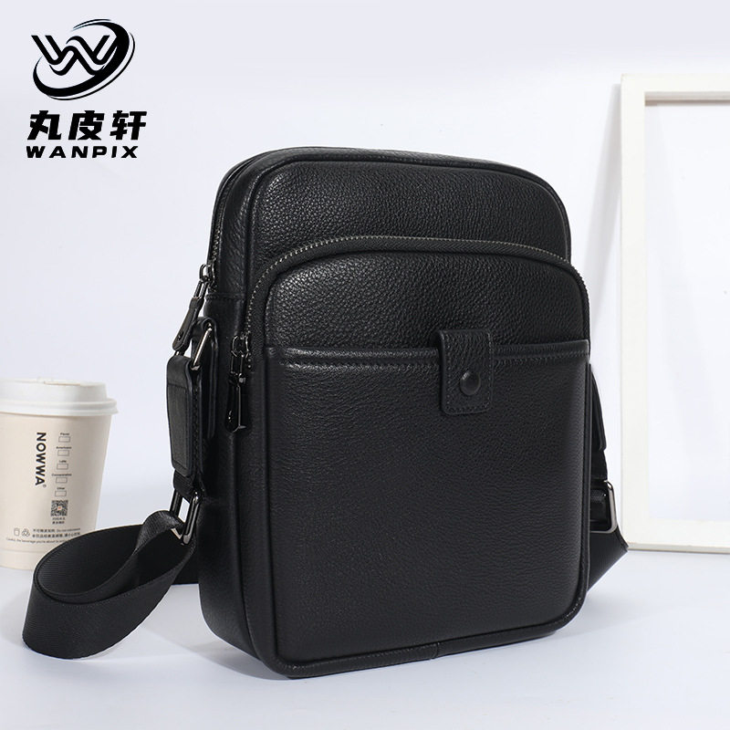 现货男士单肩包斜挎包头层牛皮男包时尚单肩包商务男式包现货批发