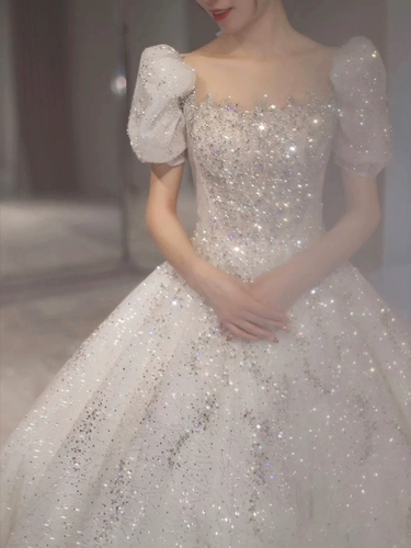 Свадебное платье для невесты, открытые плечи, коллекция 2023, французский стиль