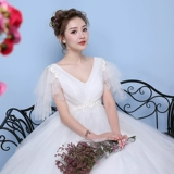 Корейское свадебное платье для беременных для невесты, открытые плечи, коллекция 2023, высокая талия, надевается на плечо, по фигуре, кружевное платье