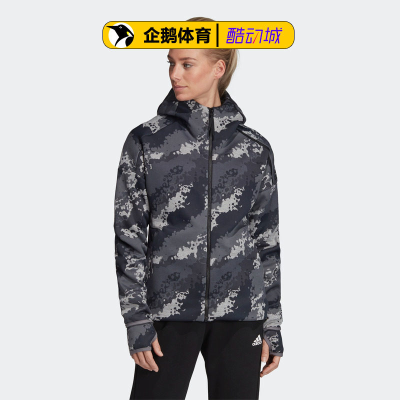 adidas阿迪达斯官网正品女服连帽卫衣w zne hd aop ai dt9395
