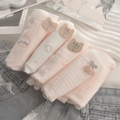 A类婴儿棉内裤女纯棉粉色可爱少女学生舒适女士三角裤7A抗菌裆