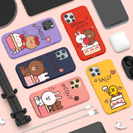 line friends苹果14promax软胶手机壳12全包薄款iPhone13保护套女