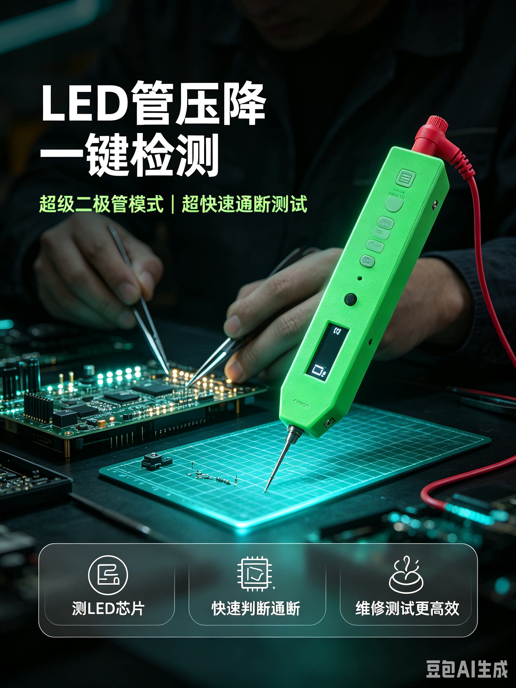 汽车电脑板维修工具 手机维修工具 超级二极管 LED电阻值超速通断