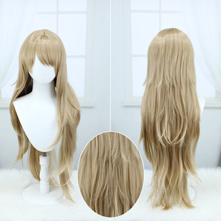 重返未来红弩箭cos仿真丝假毛 黄色波浪调色造型修剪角色扮演假发