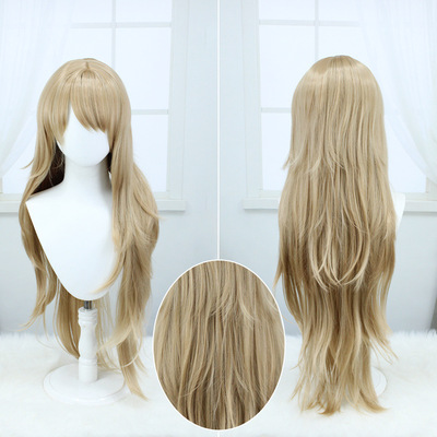 特调色黄色波浪修剪假发角色假毛