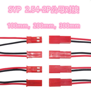 20CM JST 2P公母对插线红壳线LED灯饰端子线空中对接线长10