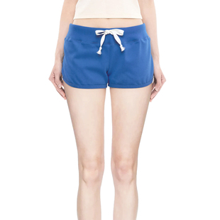 BM短裤 美式休闲蓝色运动低腰显瘦抽绳休闲辣妹松紧腰热裤2026新