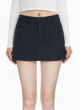 BM毛呢半身裙 经典复古深灰色包臀显瘦百搭气质一步短裙2025秋冬