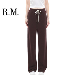 子居穿外穿卫裤 BM垂坠感裤 棕色慵懒松弛感抽绳系带低腰休闲长裤