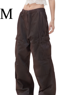 BM抽绳伞兵工装裤 美式复古显瘦阔腿裤休闲百搭宽松口袋跳舞神裤