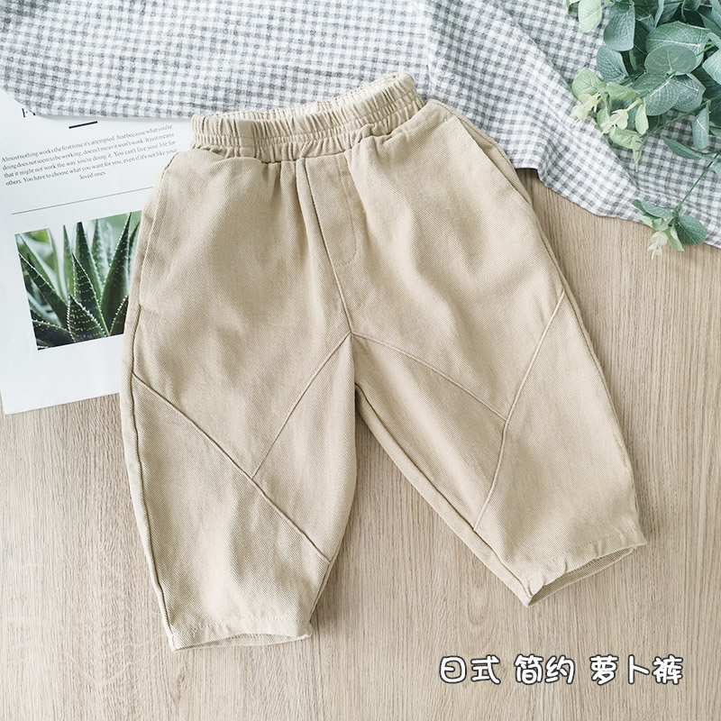 简约风纯色中小童夏季休闲裤子