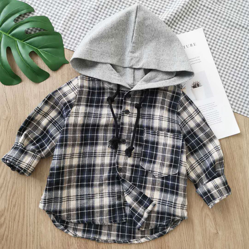 棉柔亲肤80-140宽松风长袖衬衫