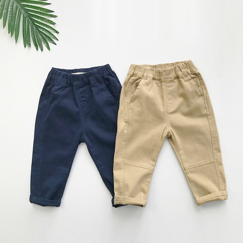 儿童纯棉长裤男童女童宝宝小童裤子小脚裤工装裤休闲裤童装春秋装
