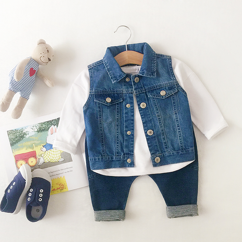 柔软牛仔马甲纯棉2岁外套童装
