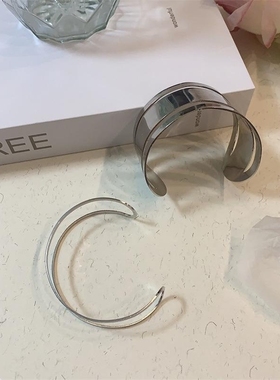 ins冷淡风叠戴镂空光面臂环女潮小众设计高级感手镯个性时尚手环