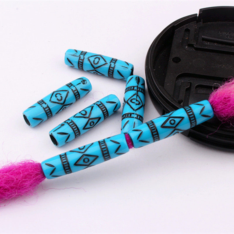 DIY饰品配件塑料大孔珠假发饰品雷鬼脏辫装饰散珠 头饰编辫子串珠