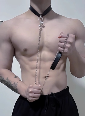 百搭黑色choker皮质情调项圈铃铛颈链女小众颈带日常通朋克项链男