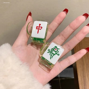 麻将发夹女搞怪趣味后脑勺小号夹子发抓夹侧边夹气质头发卡子头饰