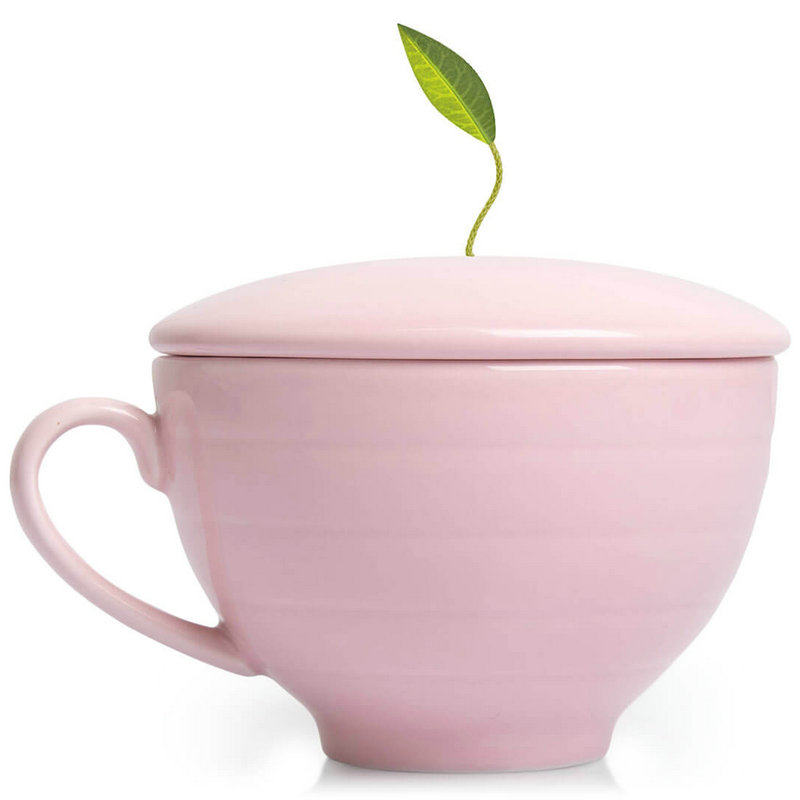 tea forte粉色咖啡杯茶杯带盖