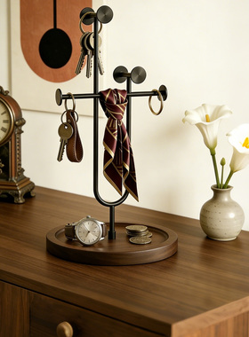 实木创意入户钥匙收纳架悬挂架进门口桌面装饰置物玄关钥匙置物架