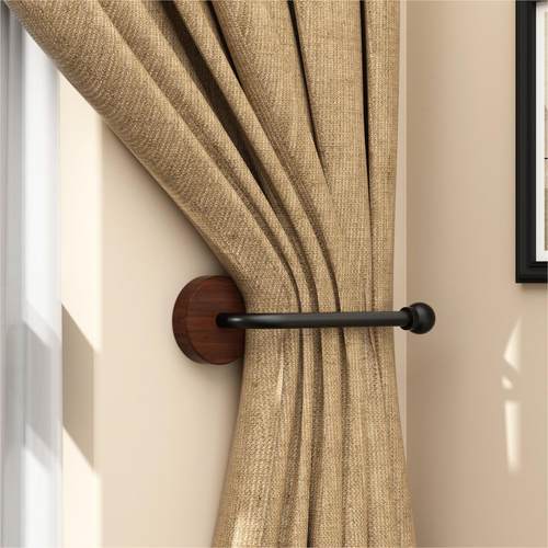 实木窗帘固定神器免打孔