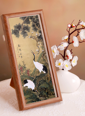 新中式玉堂富贵图装饰画相框摆件画复刻国画玄关客厅挂画桌面摆台