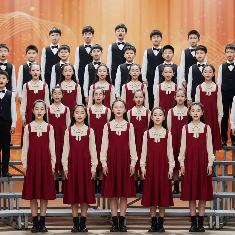 儿童合唱演出服小学生爱国主题中学生诗词大会演讲比赛合唱表演服